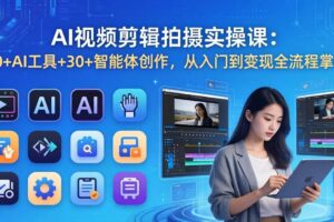 （17818期）AI 视频剪辑拍摄实操课：10+AI工具+30+智能体创作，从入门到变现全流程掌握