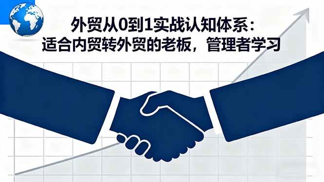 （16297期）外贸从0到1实战认知体系：适合内贸转外贸的老板，管理者学习